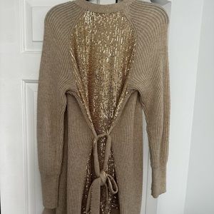 Lilly Pulitzer rare gold sequin cardigan, size medium M